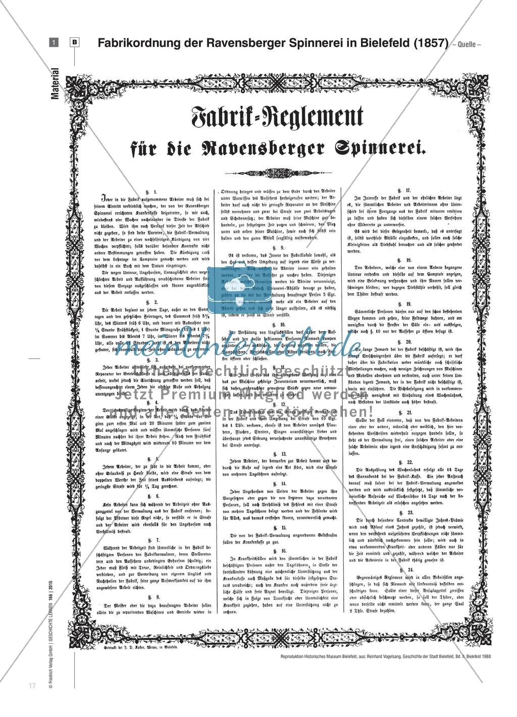 Fürsorglich oder disziplinierend? - Das Fabrikreglement der Ravensberger Spinnerei Preview 4
