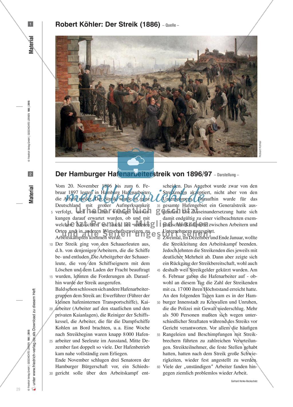 Der Hamburger Hafenarbeiterstreik 1896/97 - Streiks und Gewerkschaften als Druckmittel Preview 4