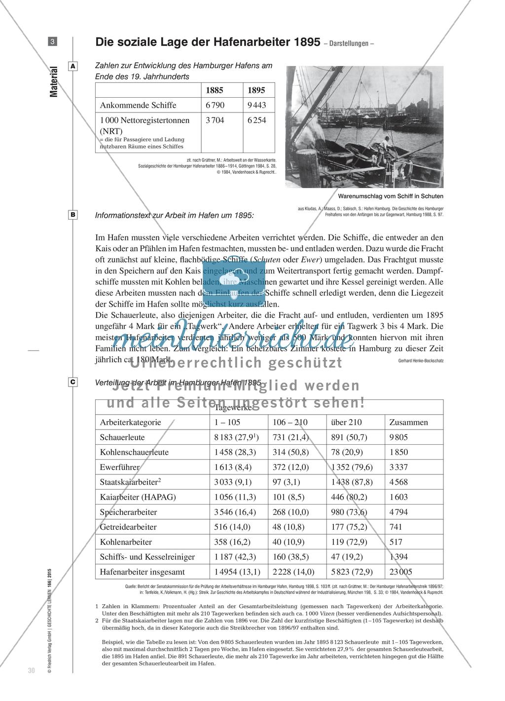 Der Hamburger Hafenarbeiterstreik 1896/97 - Streiks und Gewerkschaften als Druckmittel Preview 5