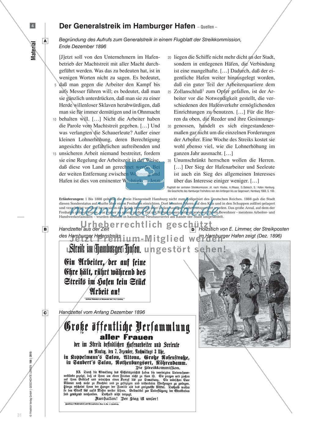 Der Hamburger Hafenarbeiterstreik 1896/97 - Streiks und Gewerkschaften als Druckmittel Preview 6