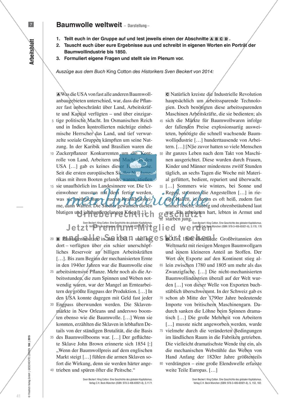 Weißes Gold – düstere Zeiten? - Kooperative Unterrichtseinheit zu Globalisierung und Baumwolle Preview 8