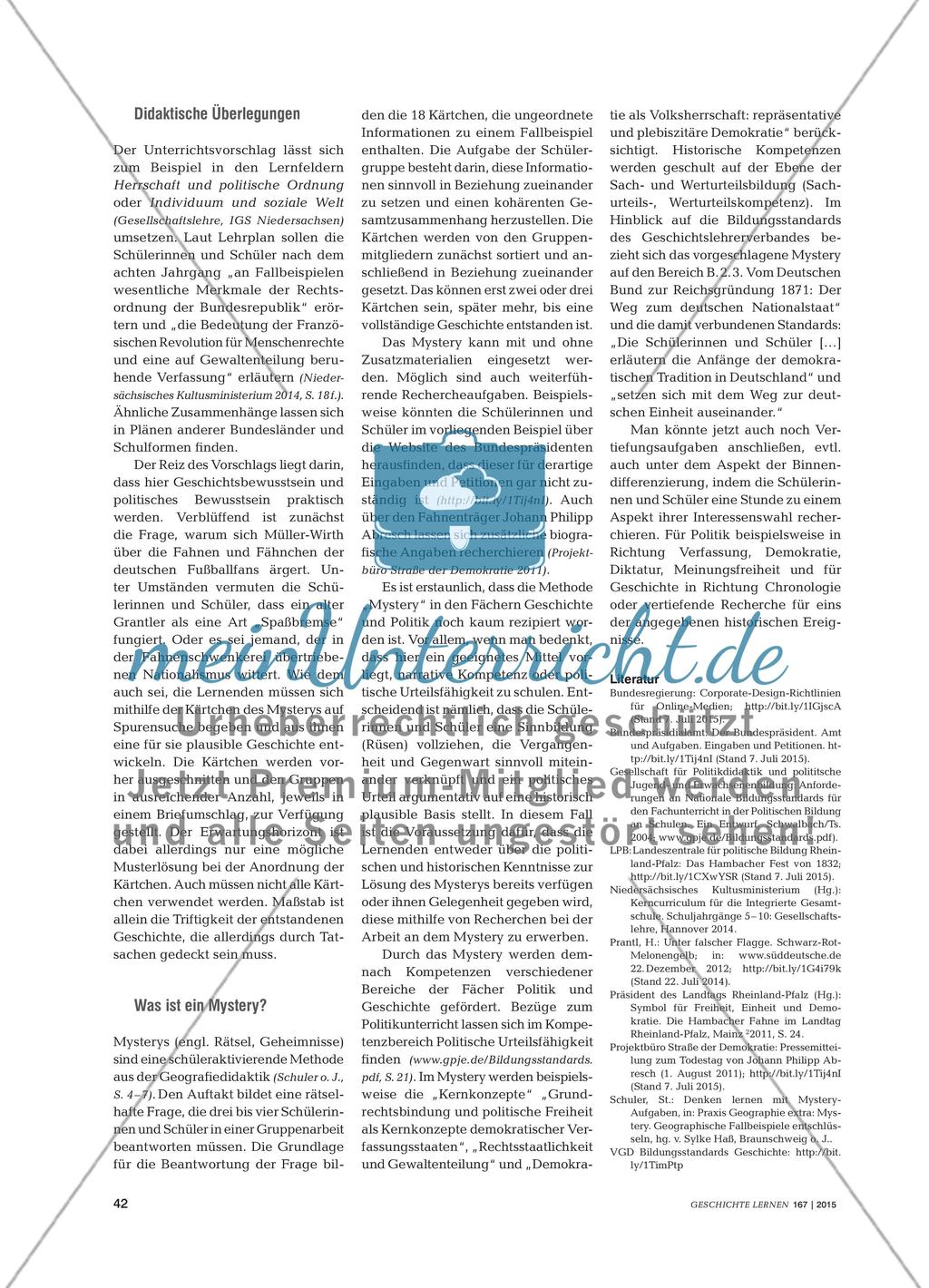 Ein Mystery für den fächerverbindenden Unterricht in Geschichte und Politik Preview 3