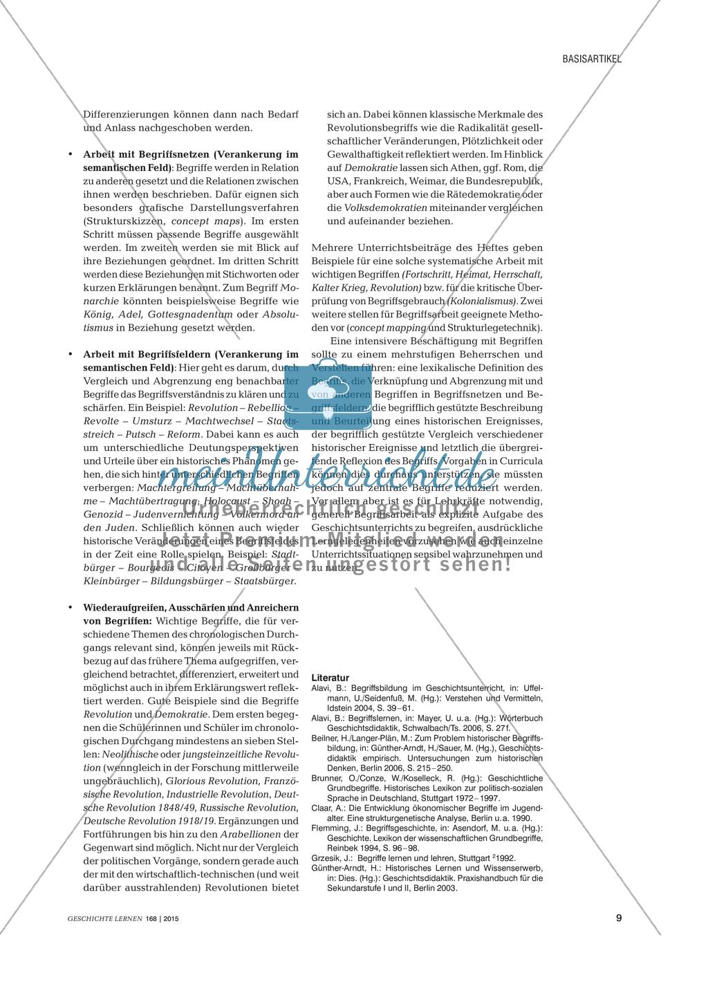 Begriffsarbeit im Geschichtsunterricht Preview 8