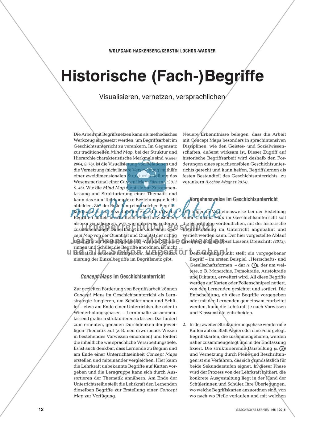 Historische (Fach-)Begriffe - Visualisieren, vernetzen, versprachlichen Preview 1