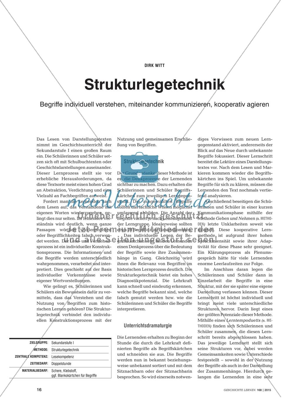 Strukturlegetechnik - Begriffe individuell verstehen, miteinander kommunizieren, kooperativ agieren Preview 1