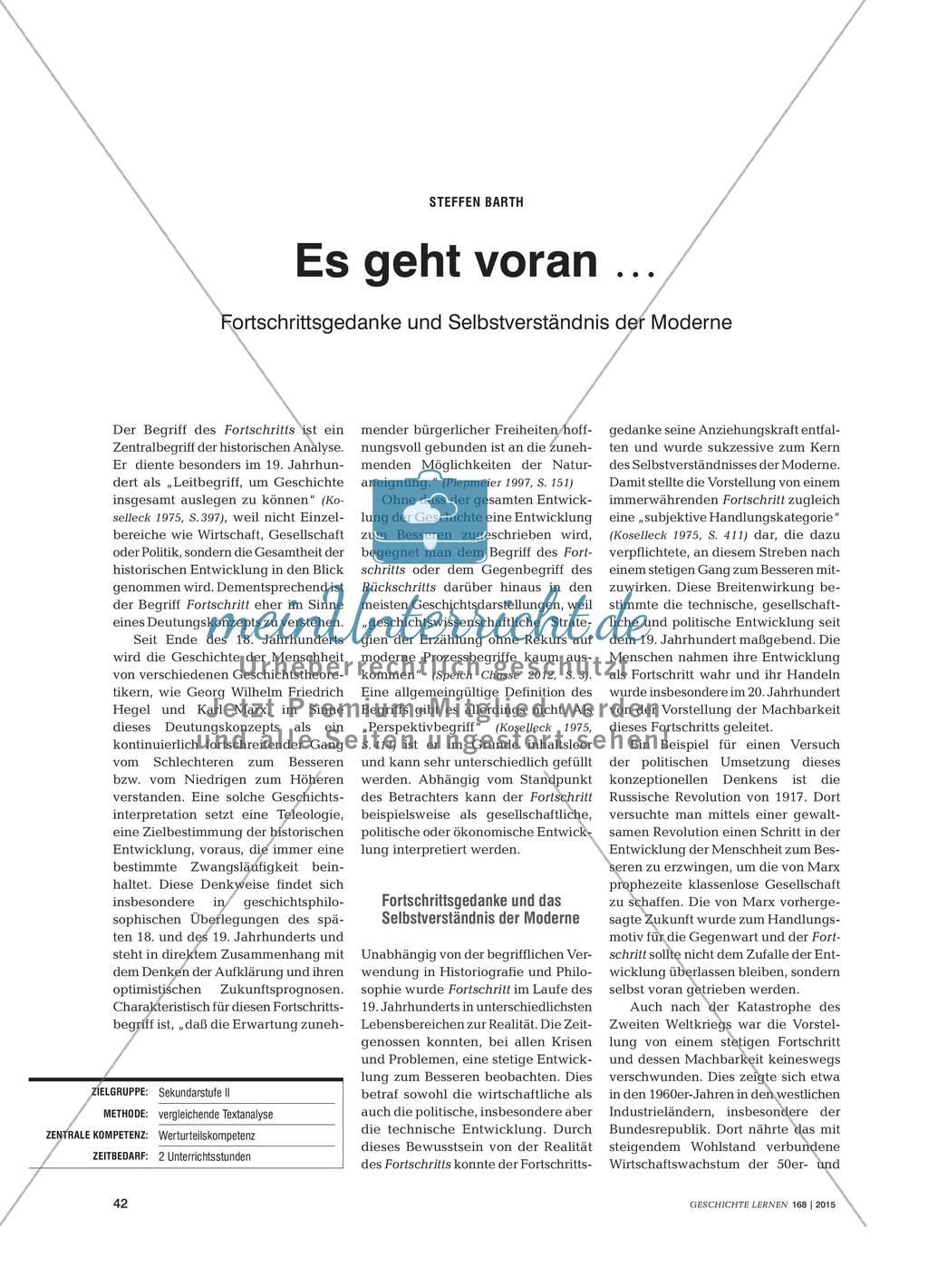 Es geht voran … - Fortschrittsgedanke und Selbstverständnis der Moderne Preview 1