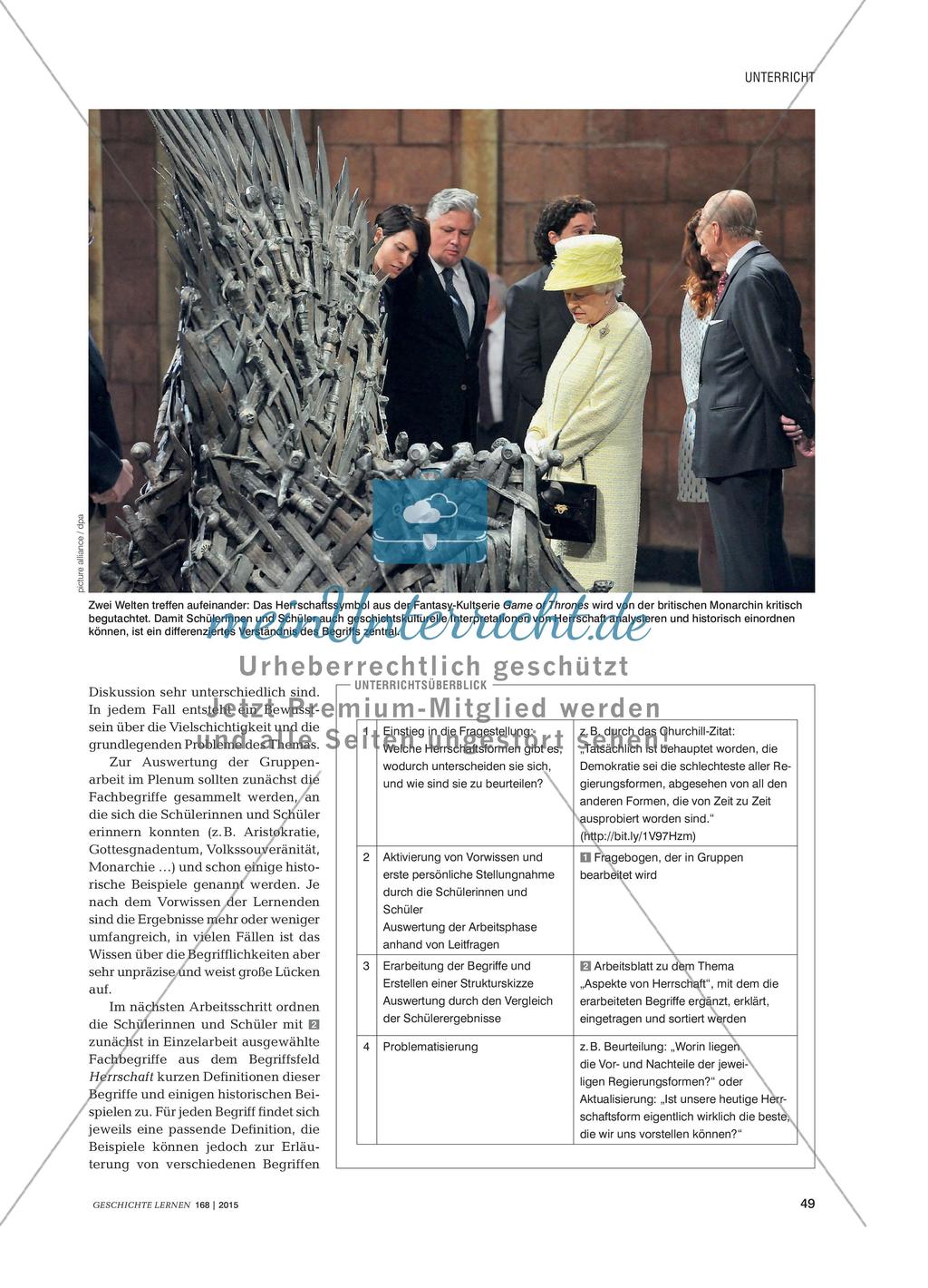 Wer soll regieren? - Erarbeitung eines Begriffsnetzes zum Thema Herrschaft Preview 2