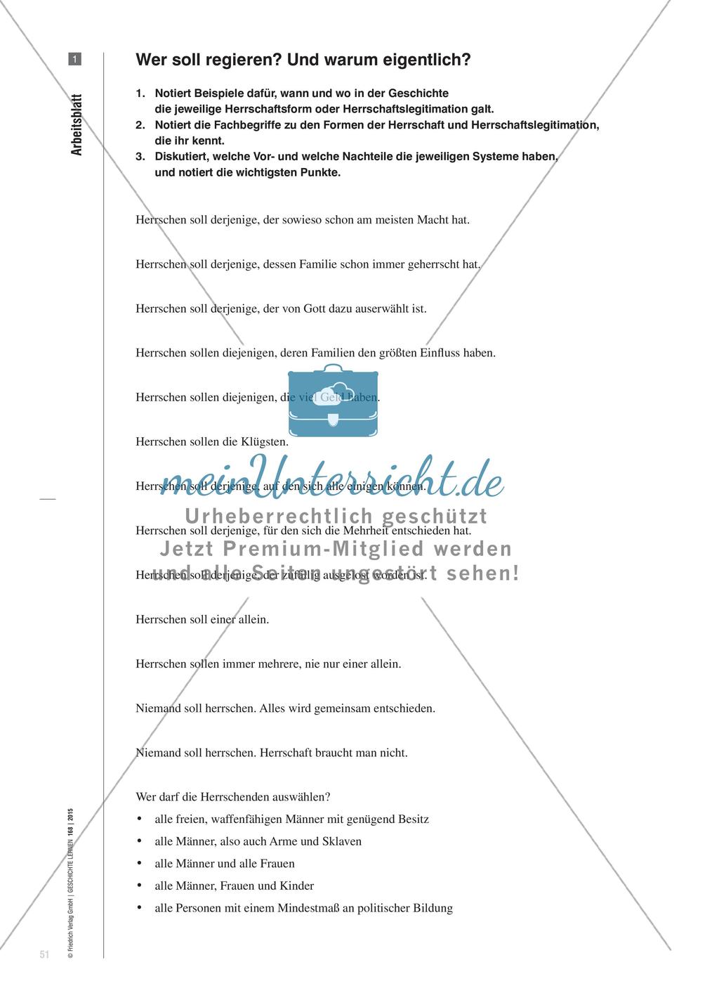 Wer soll regieren? - Erarbeitung eines Begriffsnetzes zum Thema Herrschaft Preview 4