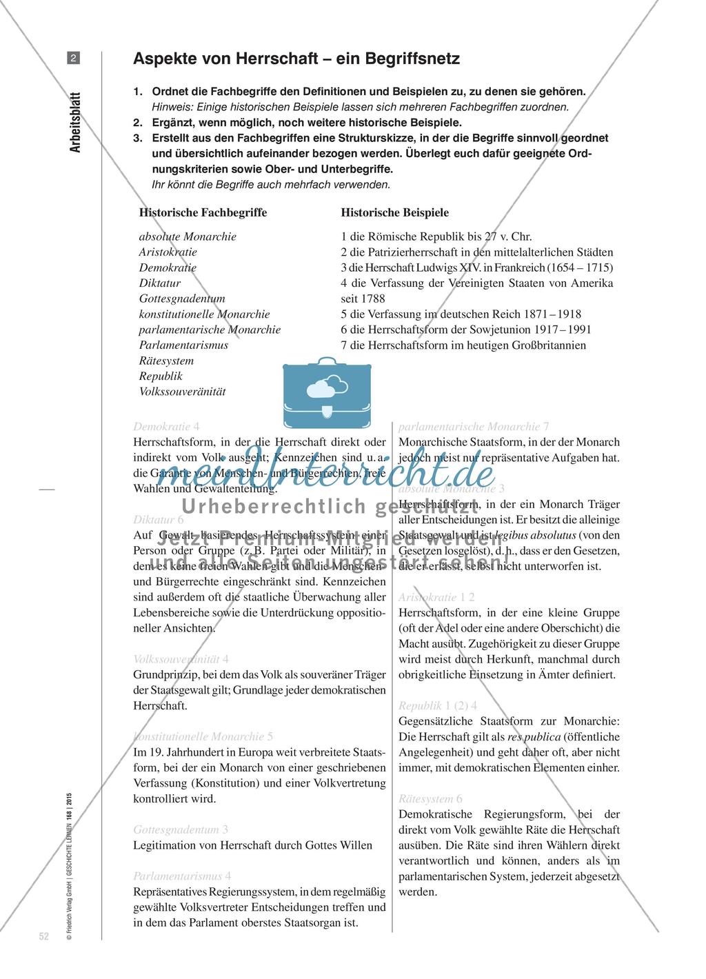 Wer soll regieren? - Erarbeitung eines Begriffsnetzes zum Thema Herrschaft Preview 5