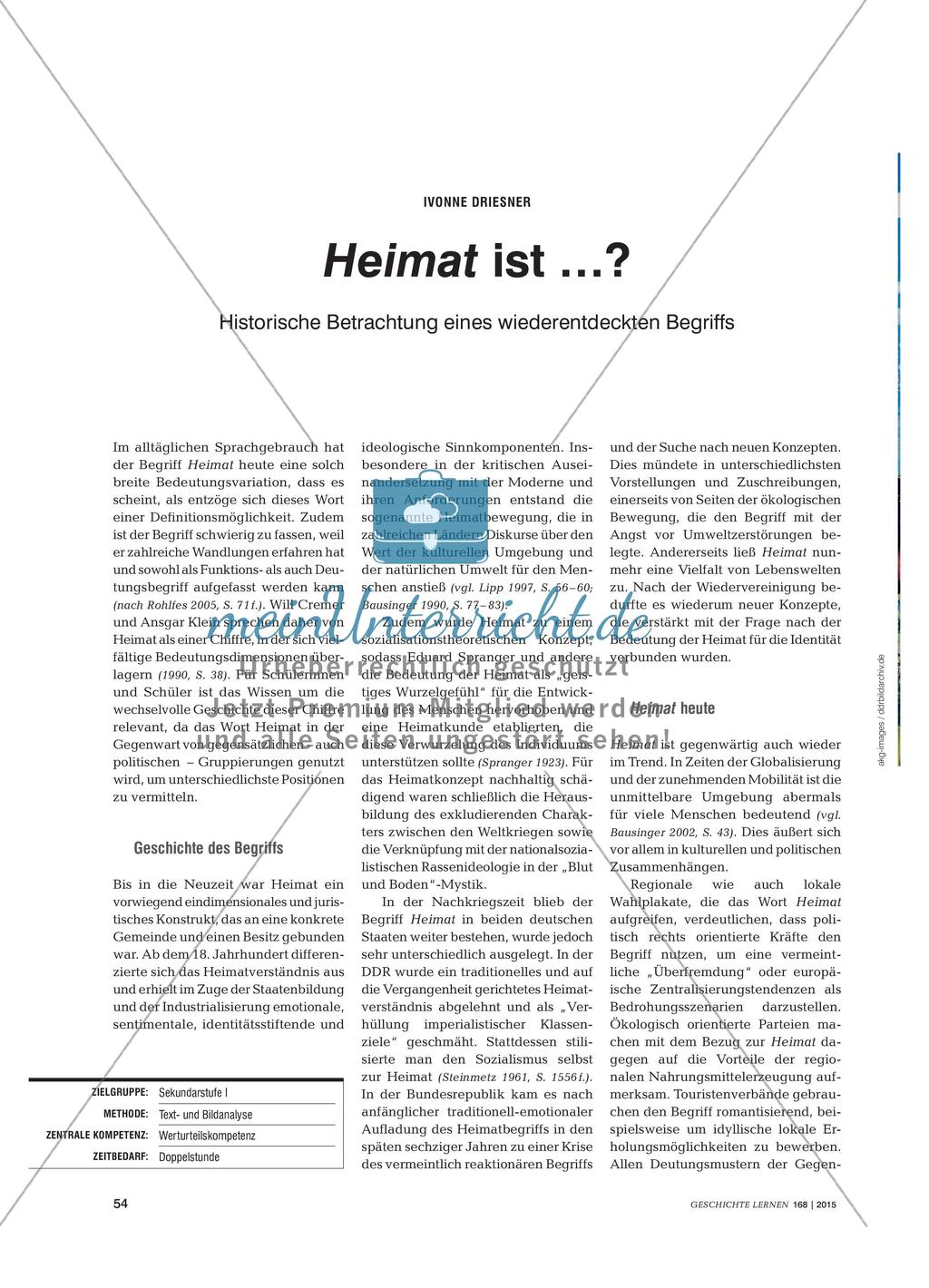 Heimat ist …? - Historische Betrachtung eines wiederentdeckten Begriffs Preview 1