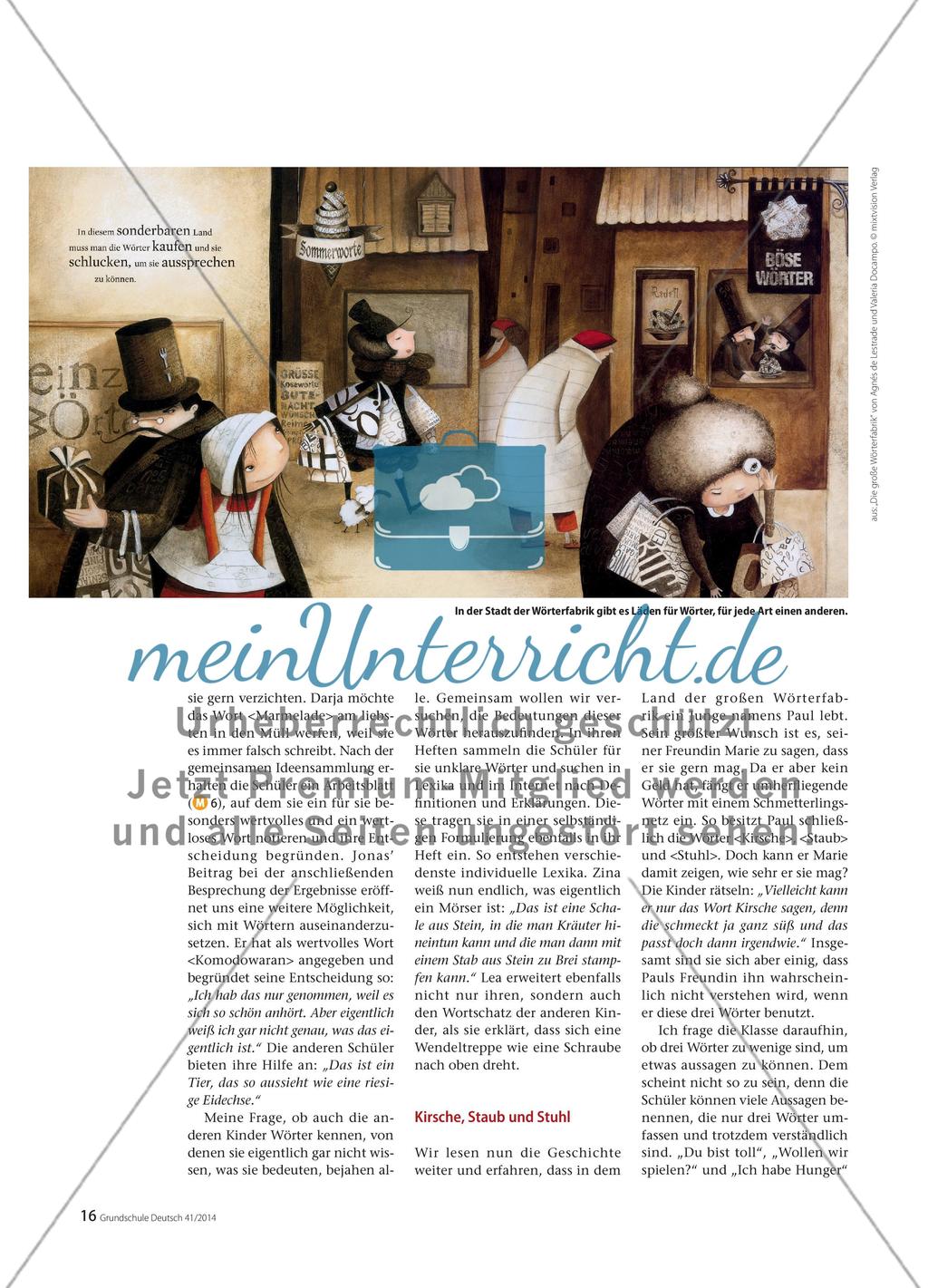 Eine wortschatzorientierte Auseinandersetzung mit dem Bilderbuch „Die große Wörterfabrik“ Preview 2