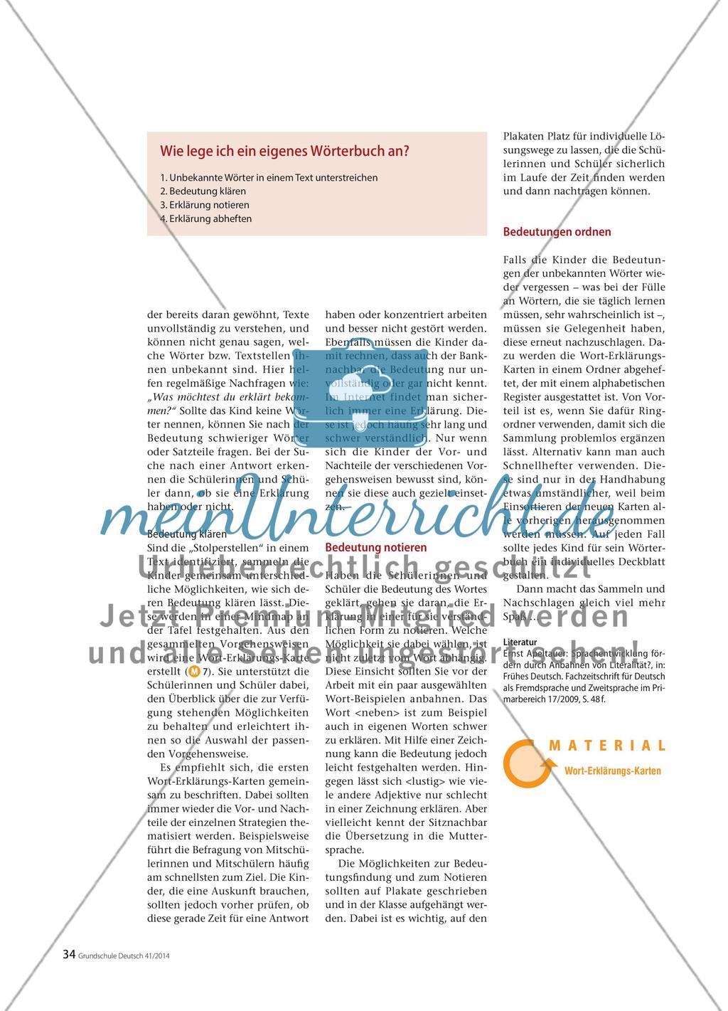 Individuelle Wörterbücher für DaZ-Schüler Preview 3