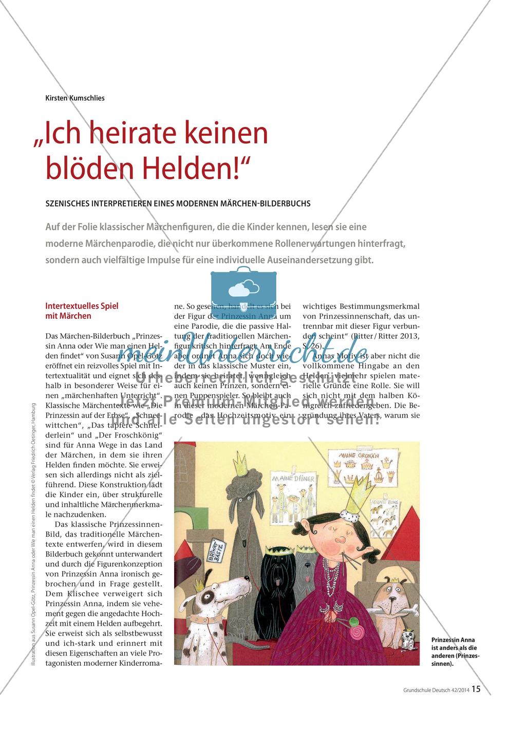 Szenisches Interpretieren eines modernen Märchen-Bilderbuchs Preview 1