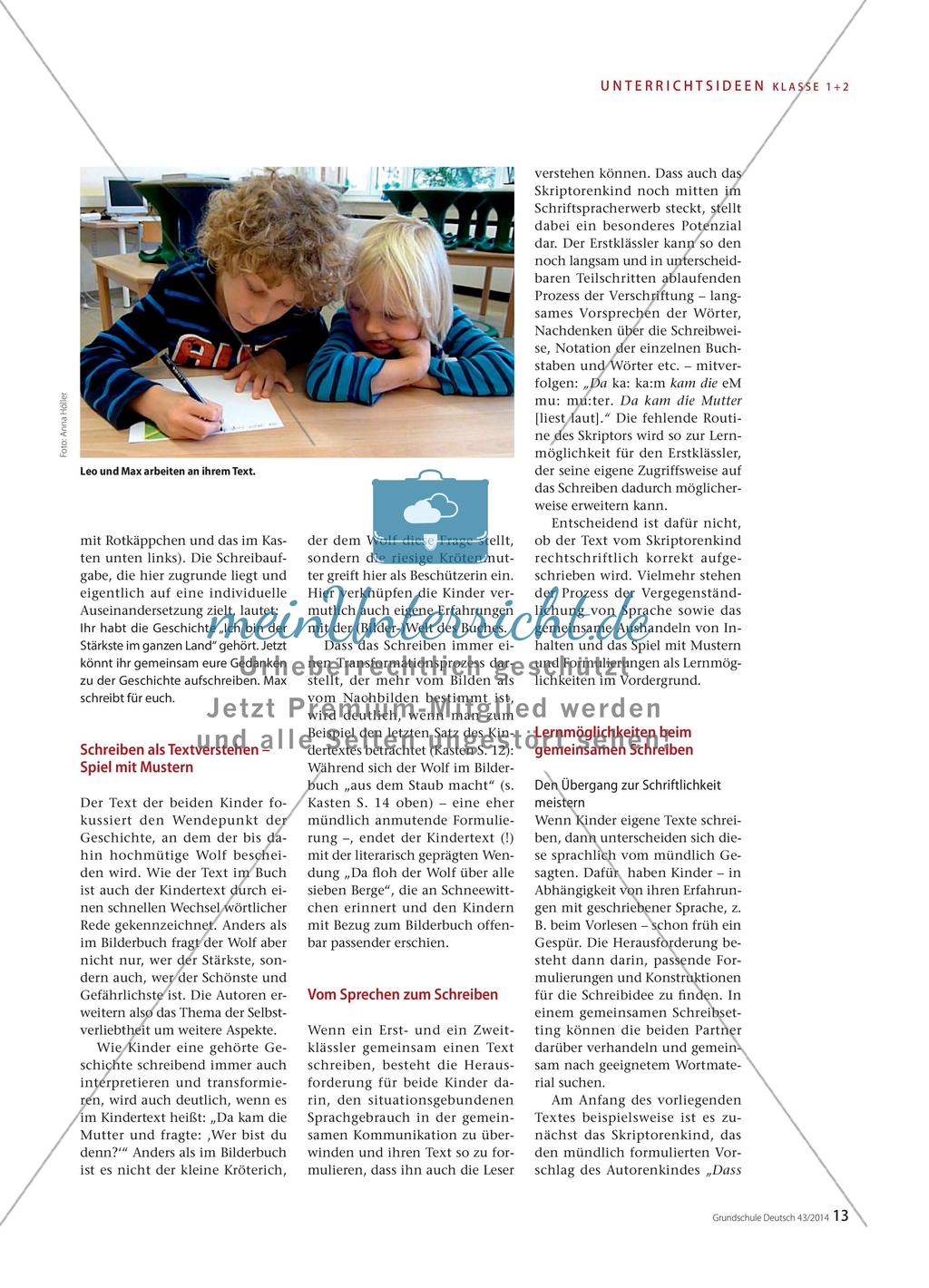 „Da floh der Wolf über alle sieben Berge“ - Gemeinsames Schreiben am Schulanfang Preview 2