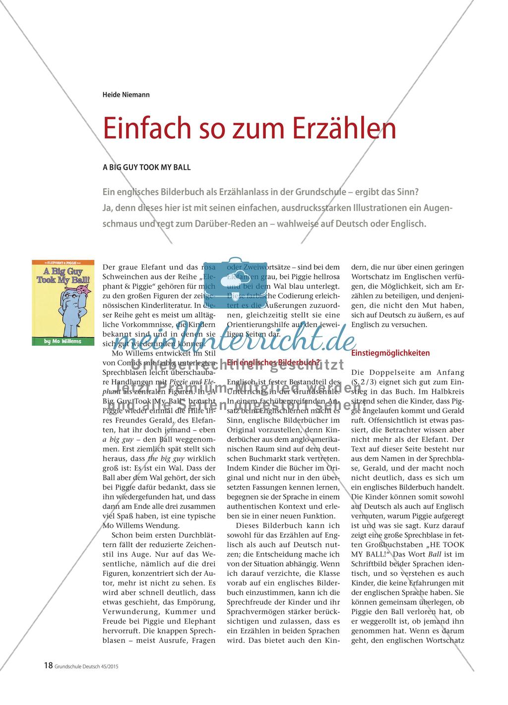 Ein englischsprachiges Bilderbuch als Sprechanlass Preview 1