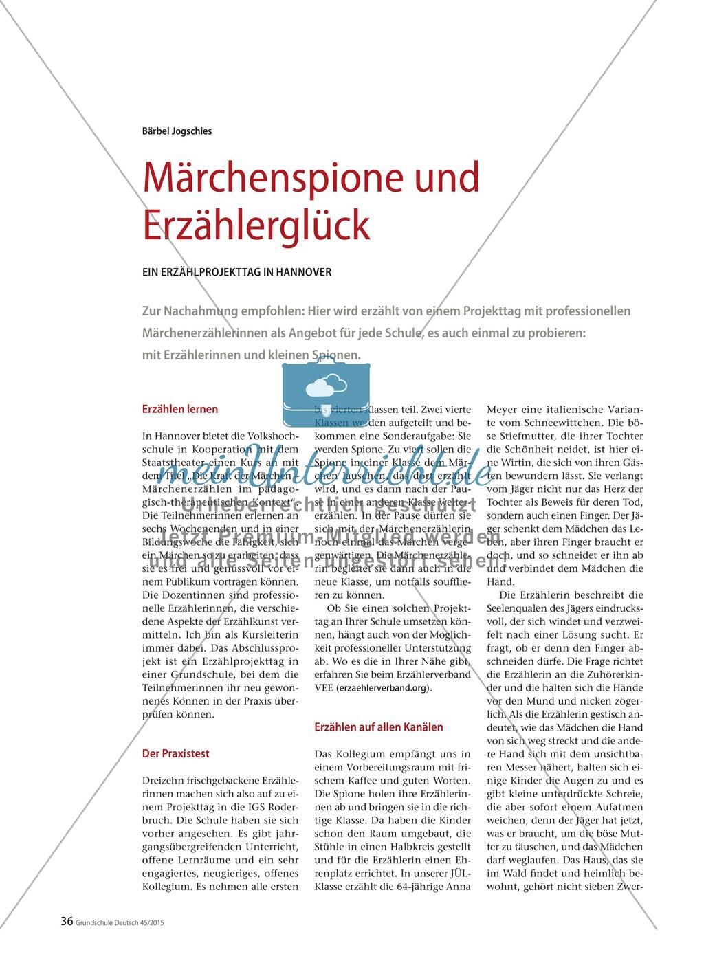 Märchenspione und Erzählerglück: Ein Erzählprojekttag in Hannover Preview 1