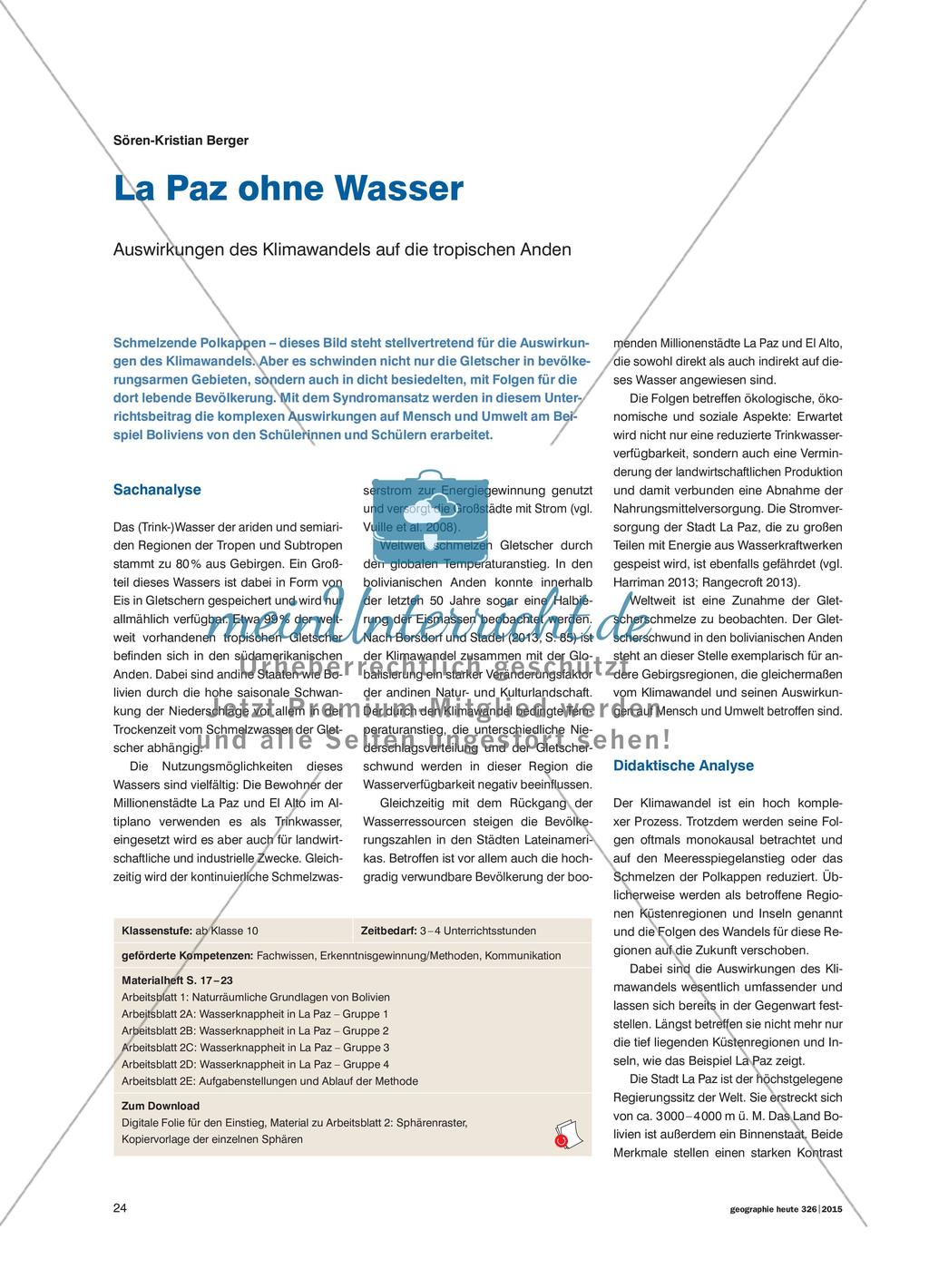 La Paz ohne Wasser - Auswirkungen des Klimawandels auf die tropischen Anden Preview 1