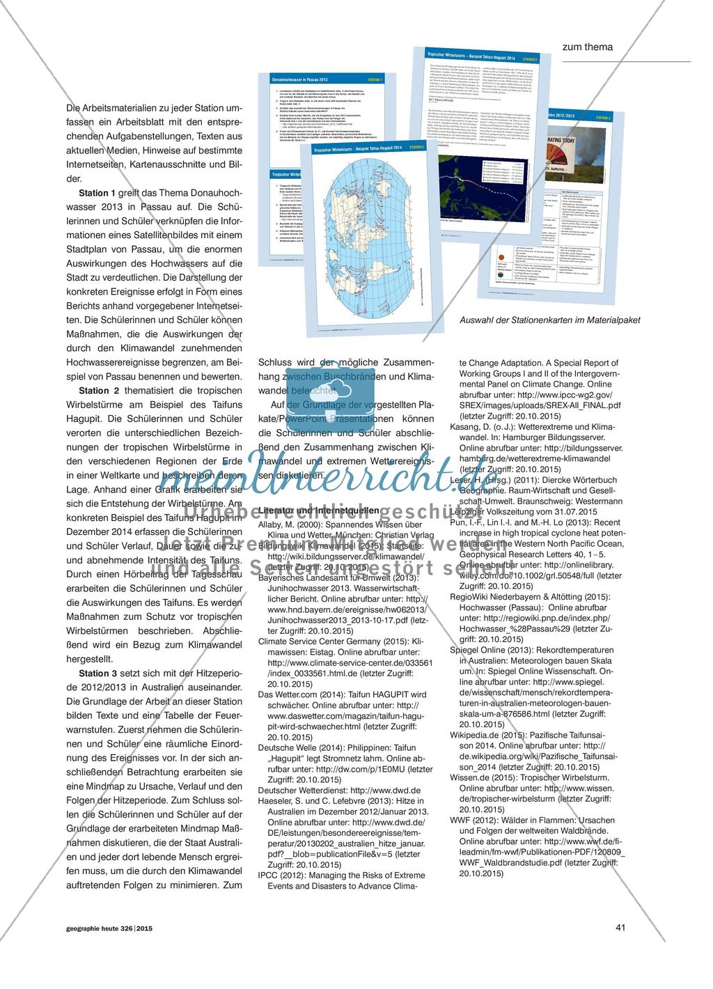 Hochwasser, tropische Wirbelstürme und Hitzeperioden - Weltweit extreme Wetterereignisse anhand von drei regionalen Beispielen erarbeiten Preview 6