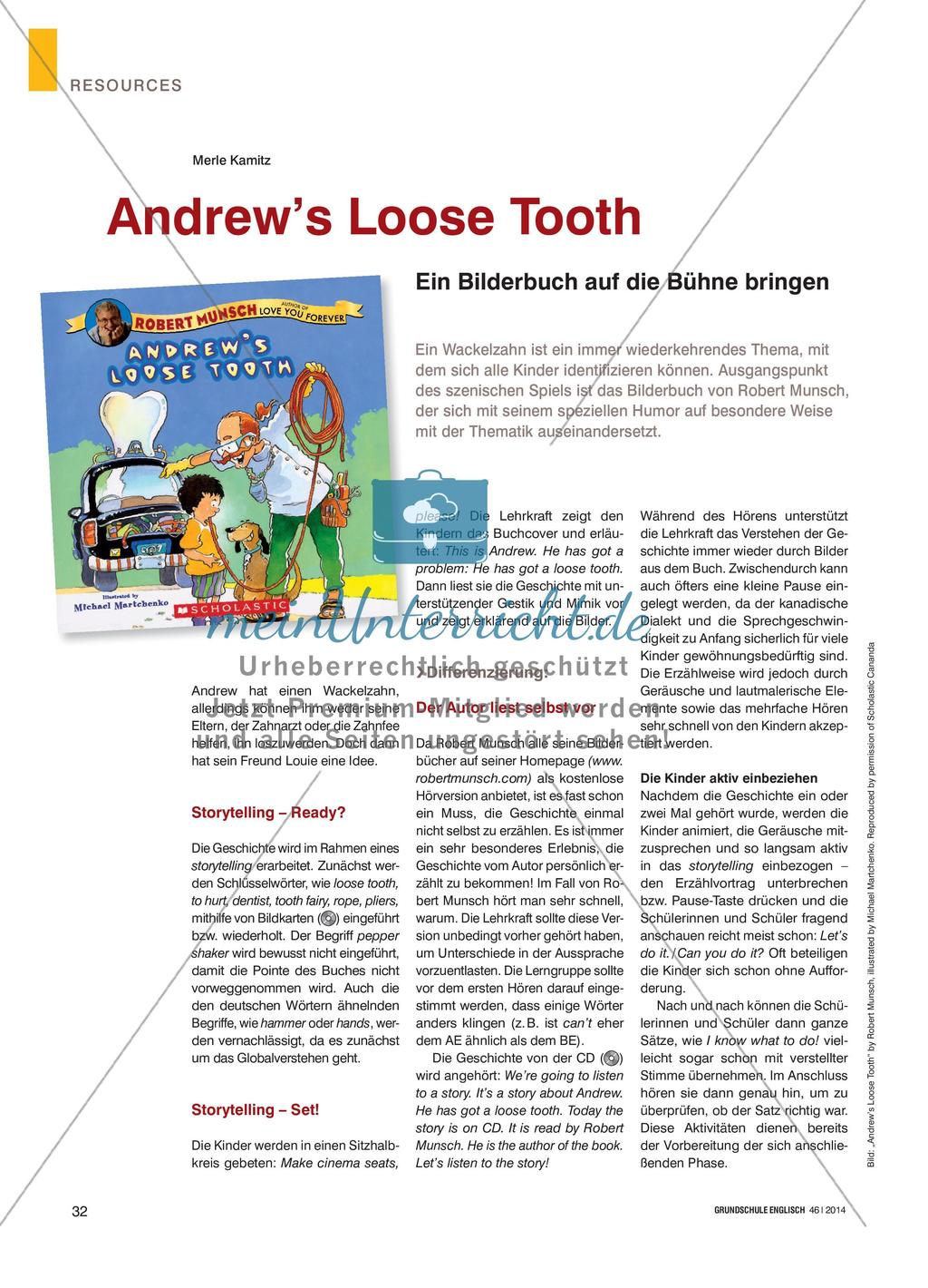 Andrew’s Loose Tooth - Ein Bilderbuch auf die Bühne bringen Preview 1