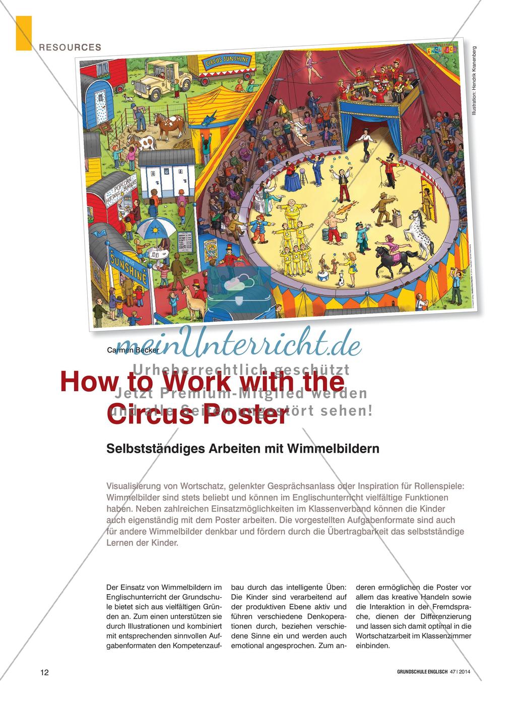 How to Work with the Circus Poster - Selbstständiges Arbeiten mit Wimmelbildern Preview 1