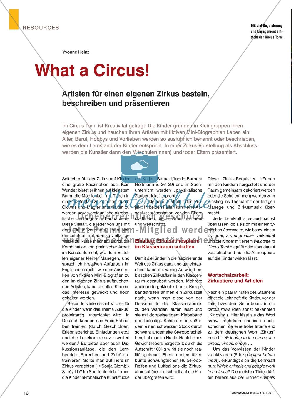 What a Circus! - Artisten für einen eigenen Zirkus basteln, beschreiben und präsentiere Preview 1