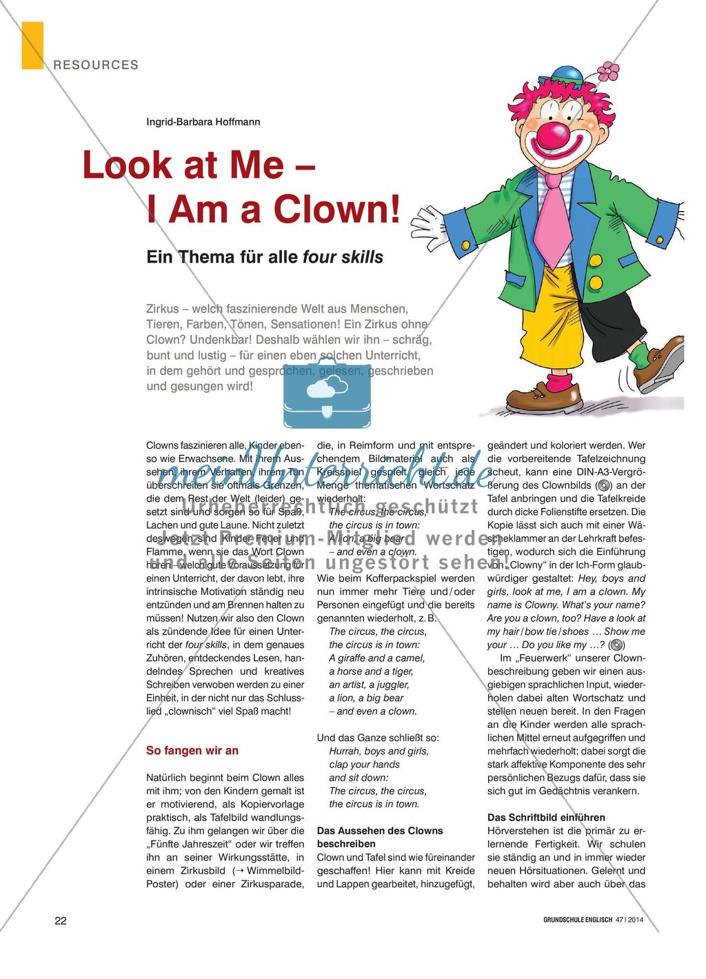 Look at Me – I Am a Clown!: Ein Thema für alle four skills Preview 1