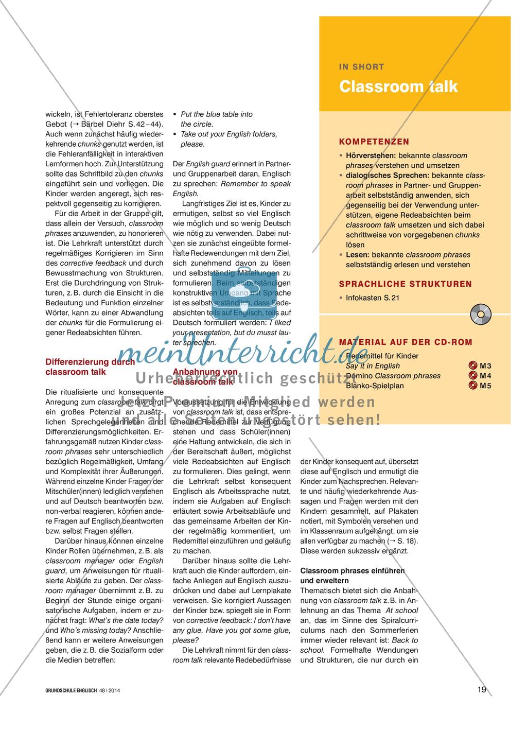 Classroom talk – Englisch als Arbeitssprache Preview 2