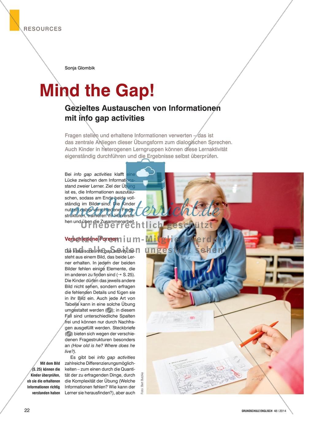 Mind the Gap! - Gezieltes Austauschen von Informationen mit info gap activities Preview 1
