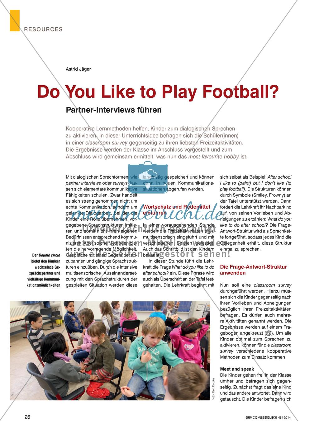 Do You Like to Play Football? - Partner-Interviews führen Preview 1