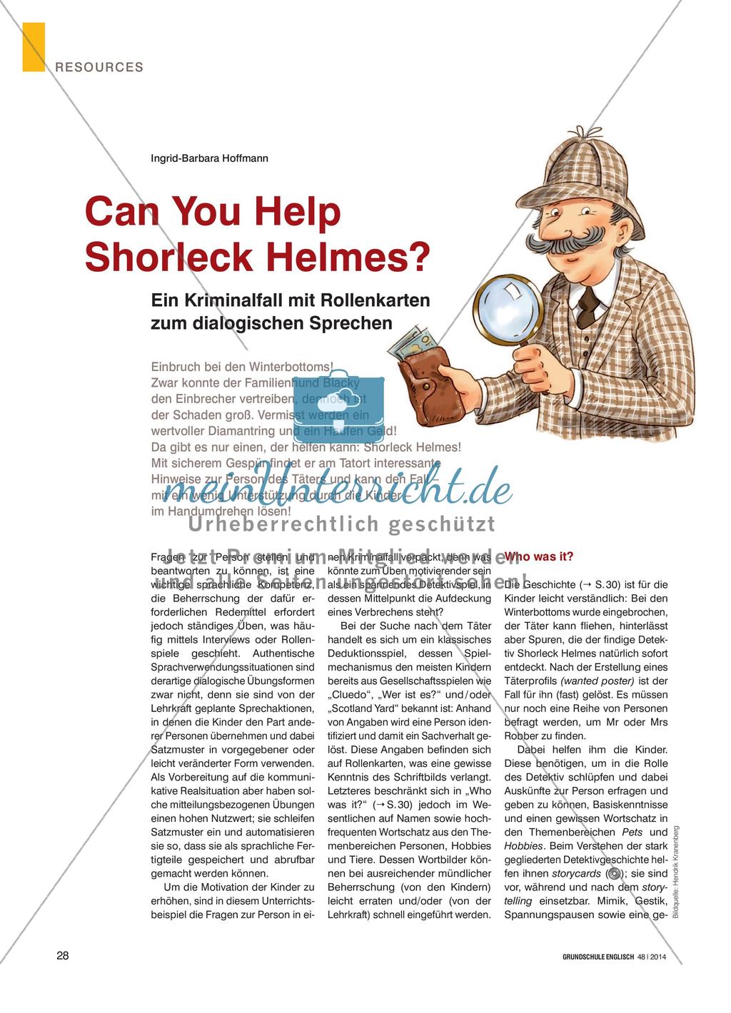 Can You Help Shorleck Helmes? - Ein Kriminalfall mit Rollenkarten zum dialogischen Sprechen Preview 1