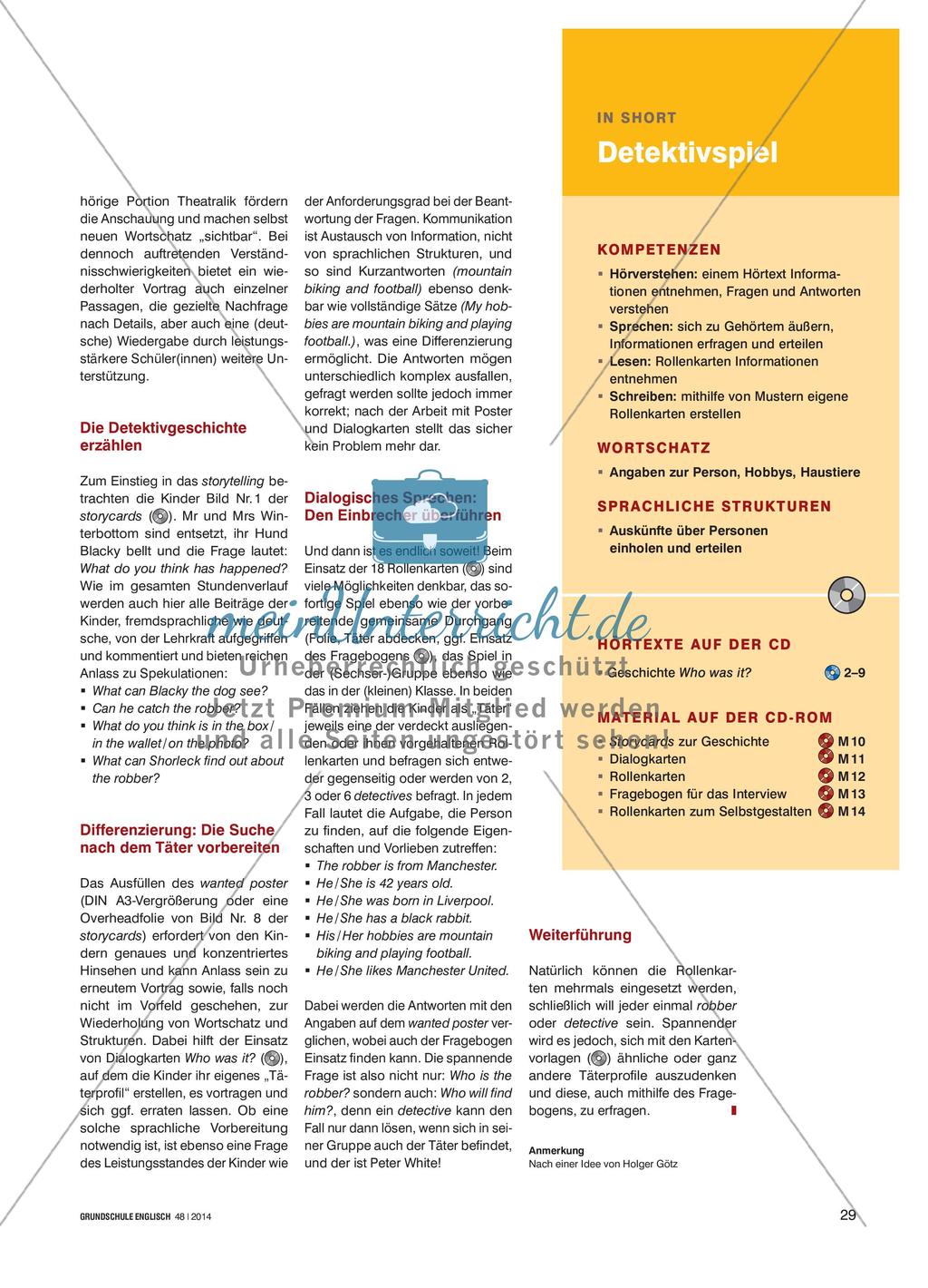 Can You Help Shorleck Helmes? - Ein Kriminalfall mit Rollenkarten zum dialogischen Sprechen Preview 2