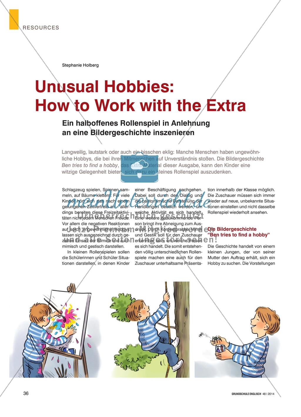 Unusual Hobbies: How to Work with the Extra - Ein halboffenes Rollenspiel in Anlehnung an eine Bildergeschichte inszenieren Preview 1