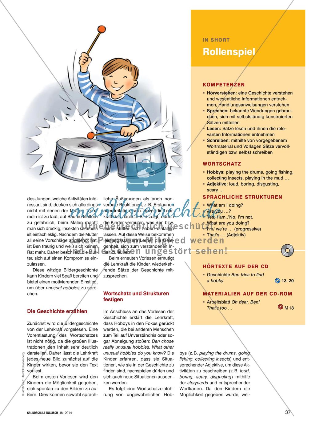 Unusual Hobbies: How to Work with the Extra - Ein halboffenes Rollenspiel in Anlehnung an eine Bildergeschichte inszenieren Preview 2