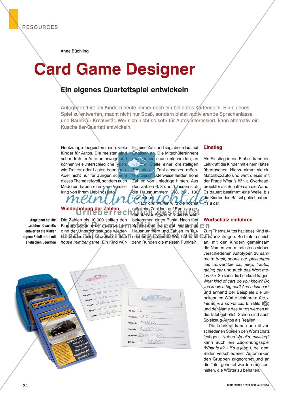 Card Game Designer - Ein eigenes Quartettspiel entwickeln Preview 1