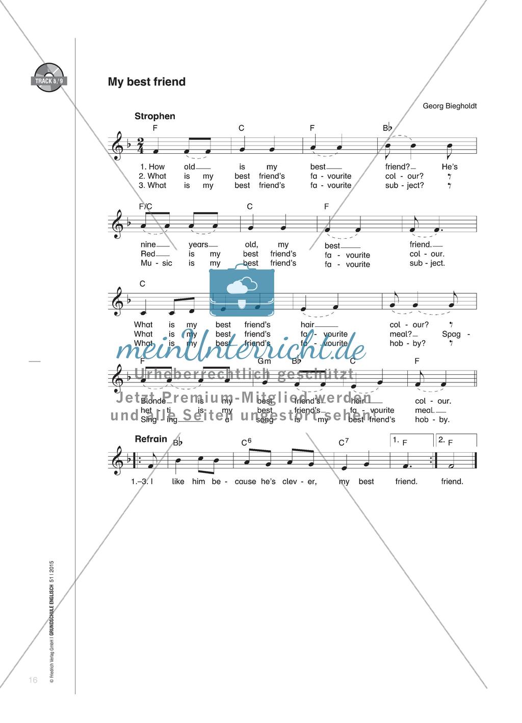 Singing Songs About Friends - Monologisches Sprechen durch Singen anbahnen Preview 3