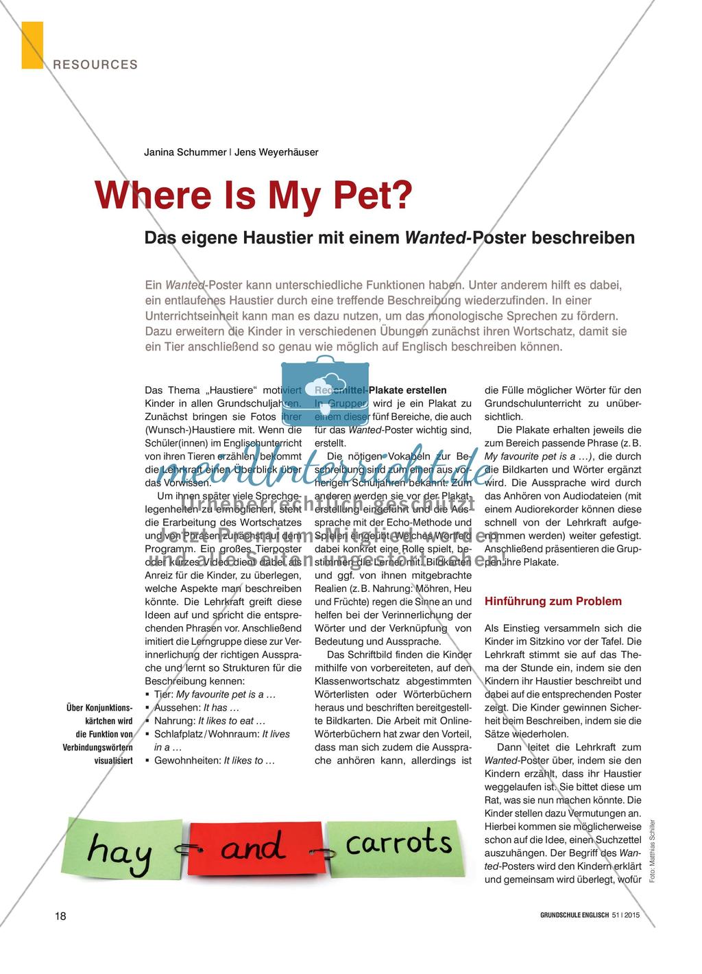 Where Is My Pet? - Das eigene Haustier mit einem Wanted-Poster beschreiben Preview 1