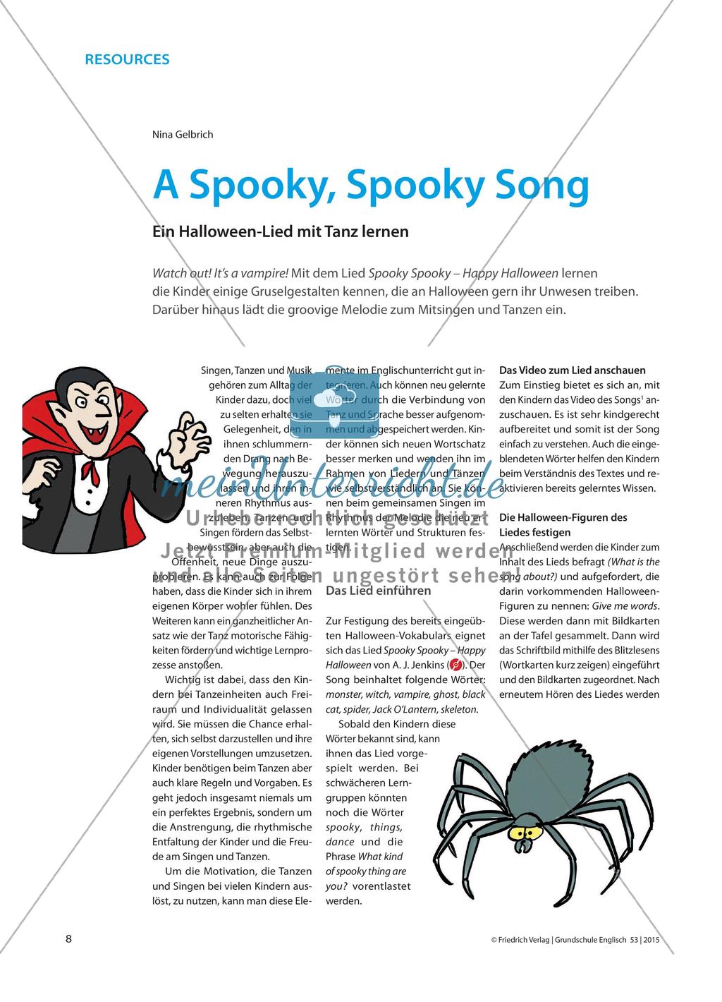 A Spooky, Spooky Song - Ein Halloween-Lied mit Tanz lernen Preview 1