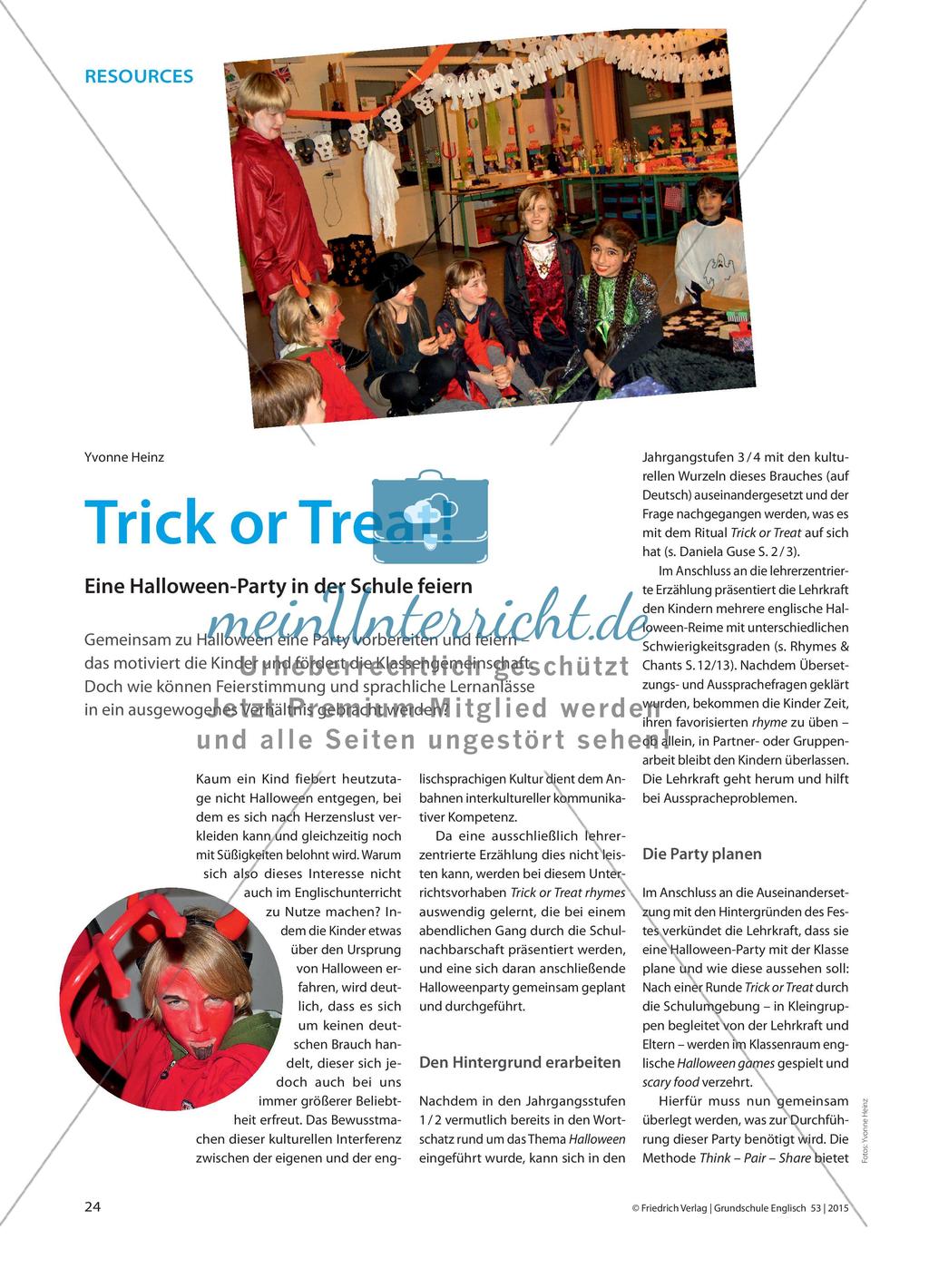 Trick or Treat! - Eine Halloween-Party in der Schule feiern Preview 1