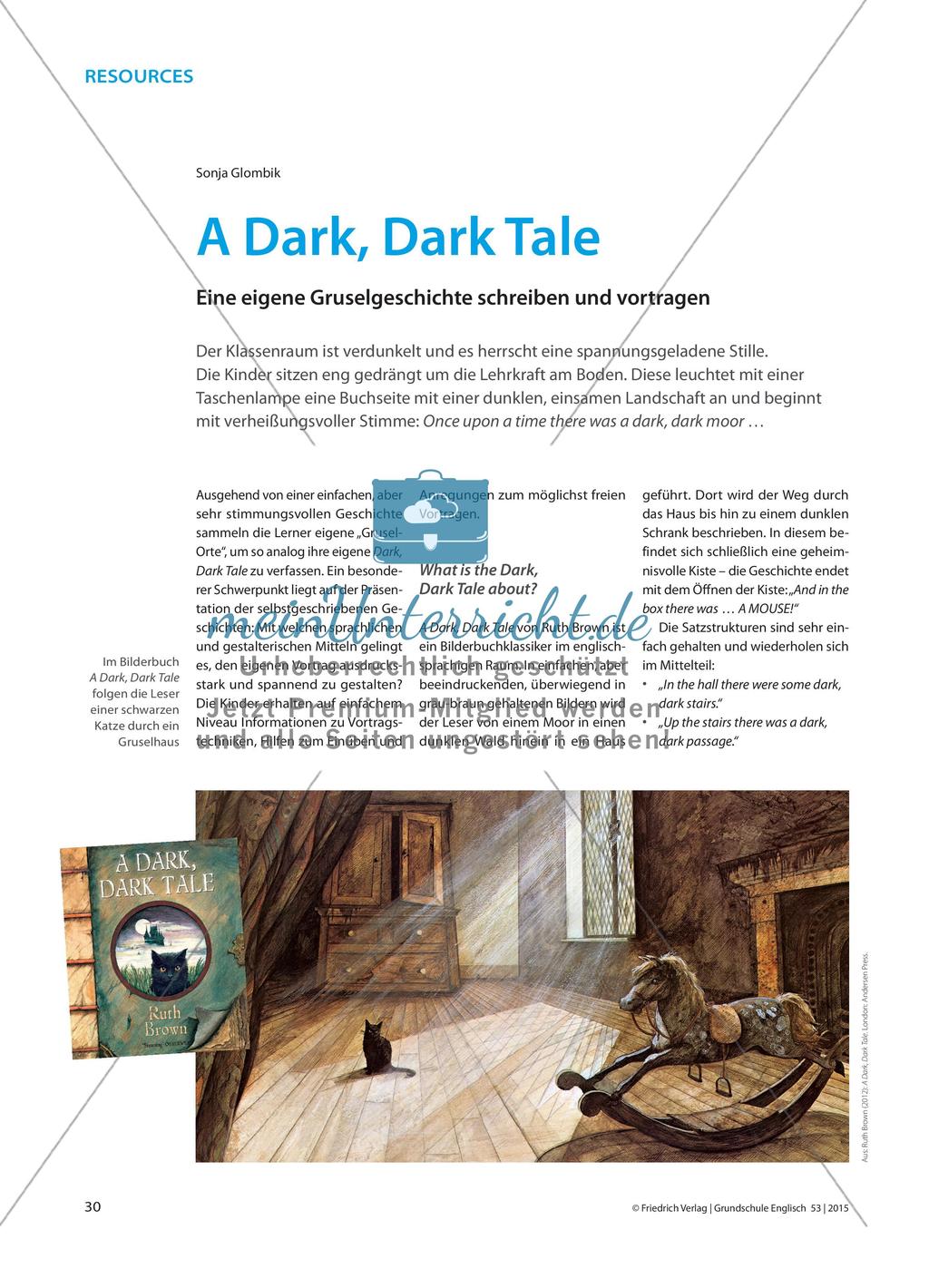 A Dark, Dark Tale - Eine eigene Gruselgeschichte schreiben und vortragen Preview 1