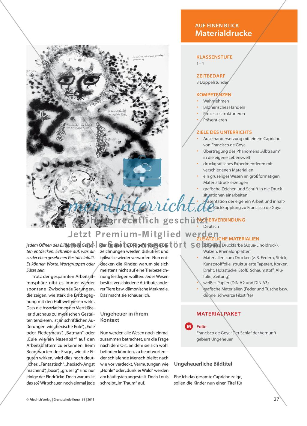 „Du bist verflucht! so sagt die Eule“ - Albtraumwesen aus Materialdruckspuren Preview 2