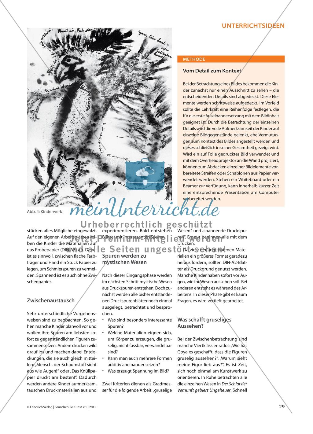 „Du bist verflucht! so sagt die Eule“ - Albtraumwesen aus Materialdruckspuren Preview 4