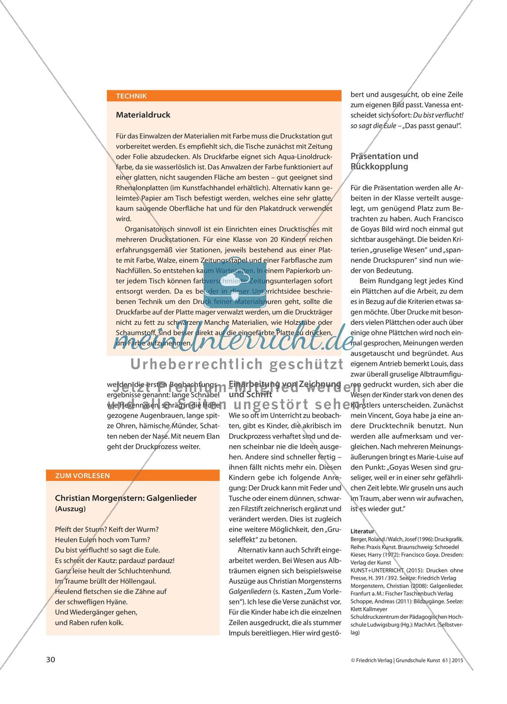 „Du bist verflucht! so sagt die Eule“ - Albtraumwesen aus Materialdruckspuren Preview 5