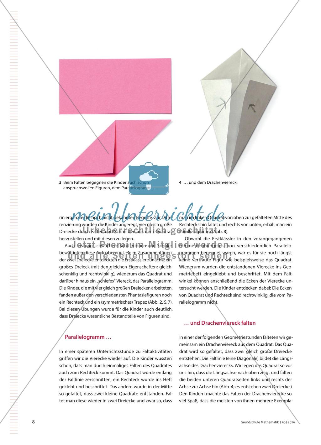 Geometrische Entdeckungen beim Falten in Klasse 1 Preview 3
