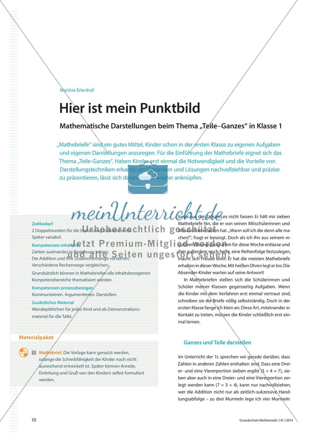 Mathematische Darstellungen beim Thema „Teile–Ganzes“ in Klasse 1 Preview 1