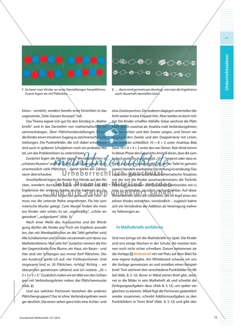 Mathematische Darstellungen beim Thema „Teile–Ganzes“ in Klasse 1 Preview 2