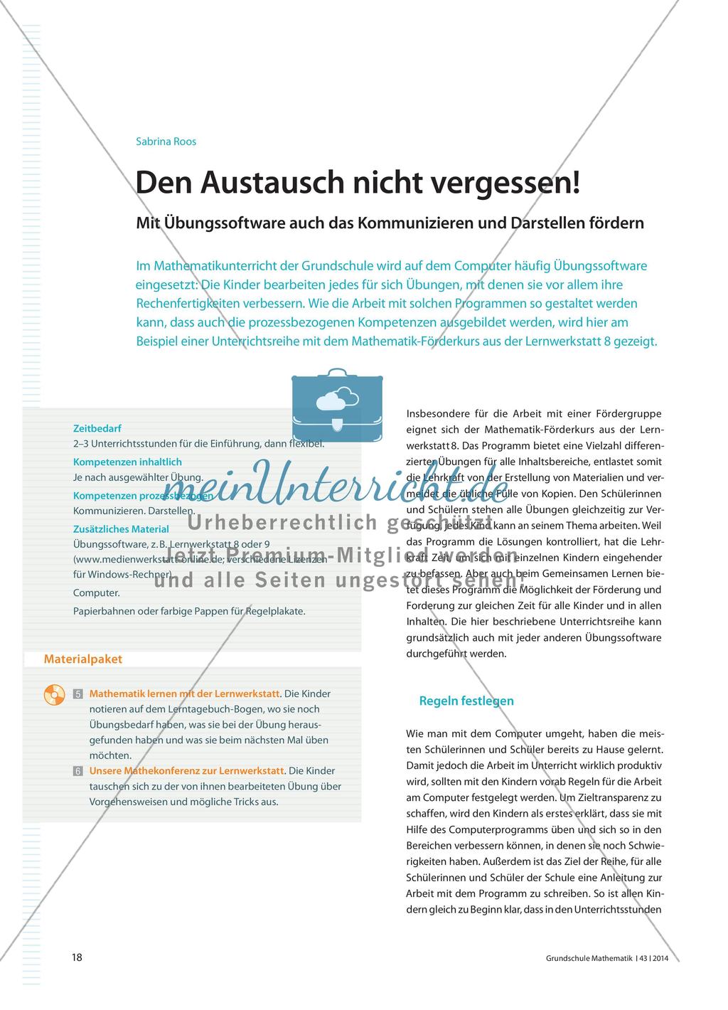 Den Austausch nicht vergessen! - Mit Übungssoftware auch das Kommunizieren und Darstellen fördern Preview 1