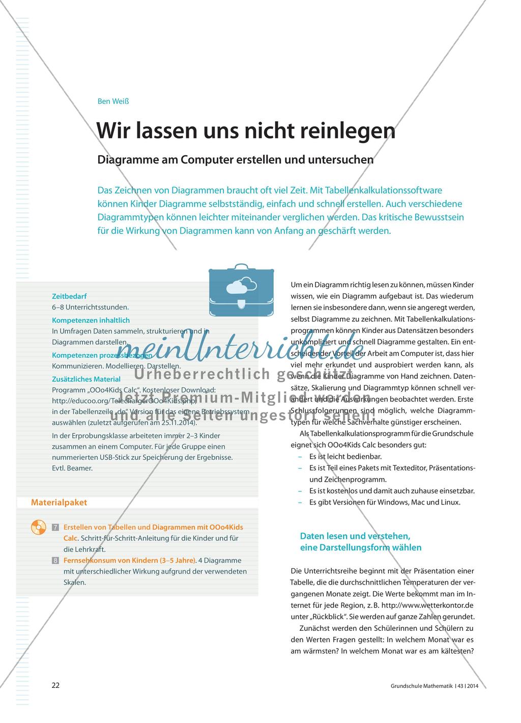 Wir lassen uns nicht reinlegen - Diagramme am Computer erstellen und untersuchen Preview 1