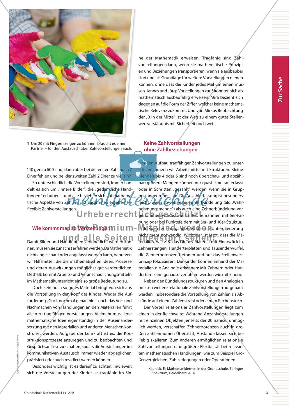 Wie die Zahlen im Kopf wirksam werden - Merkmale tragfähiger Zahlvorstellungen Preview 2