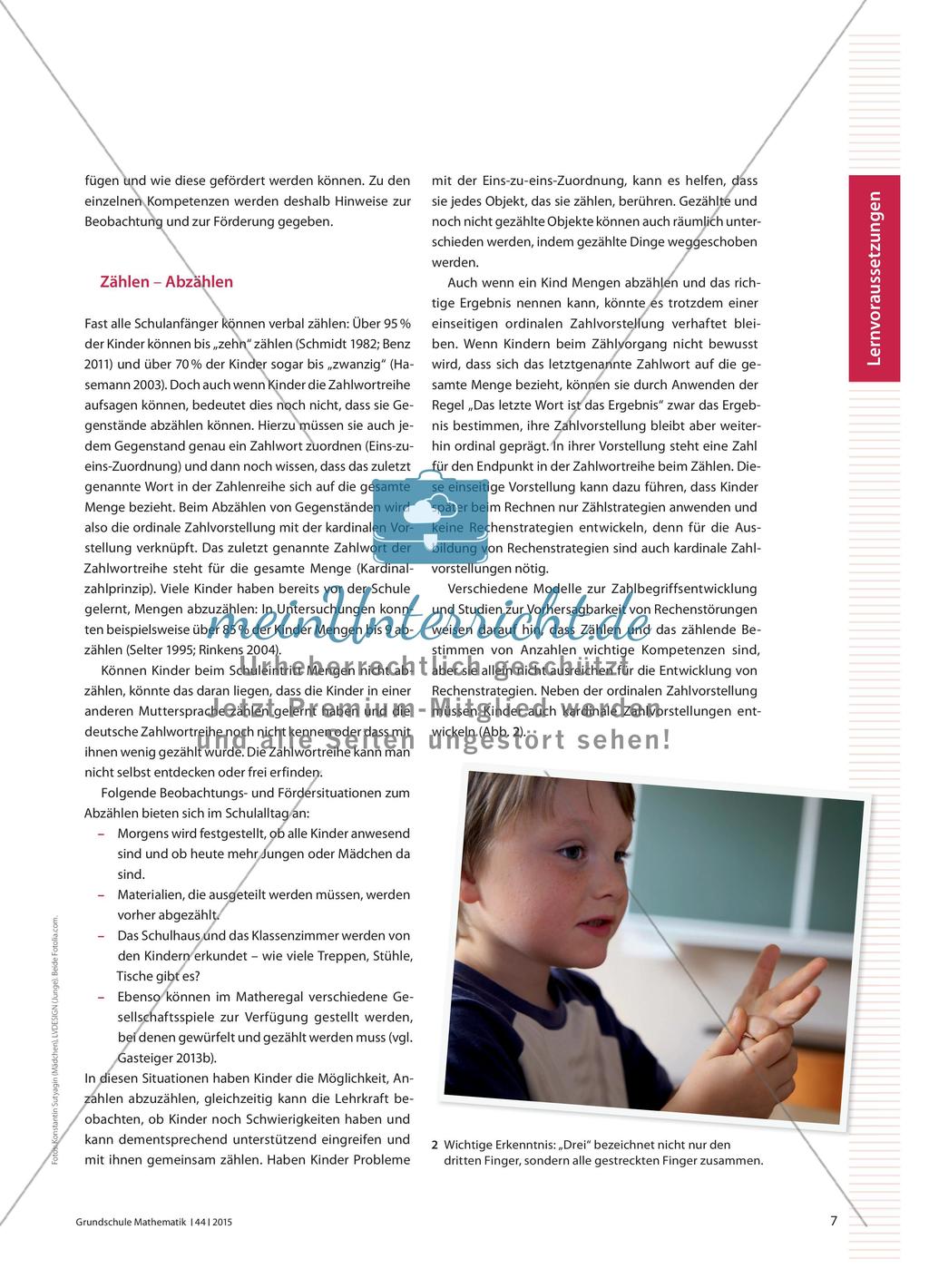 „Auf was man zählen kann“ - Wichtige Lernvoraussetzungen von Schulanfängern Preview 2