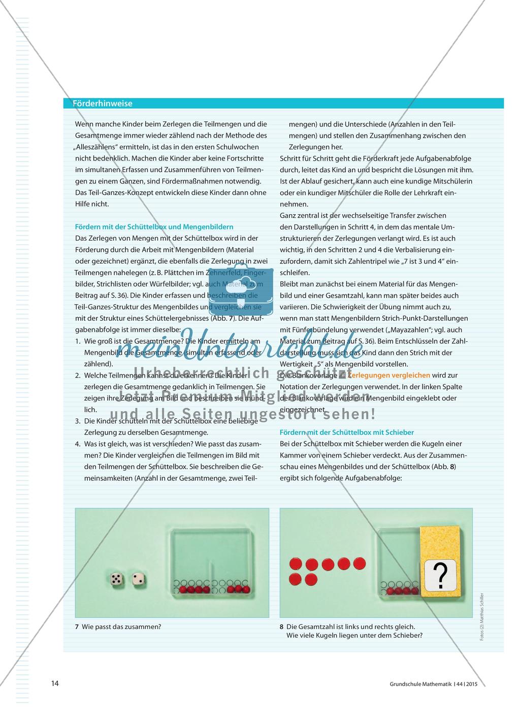 Knackpunkt im ersten Schuljahr - Das Teil-Ganzes-Konzept mit Hilfe von Schüttelboxen erarbeiten Preview 5